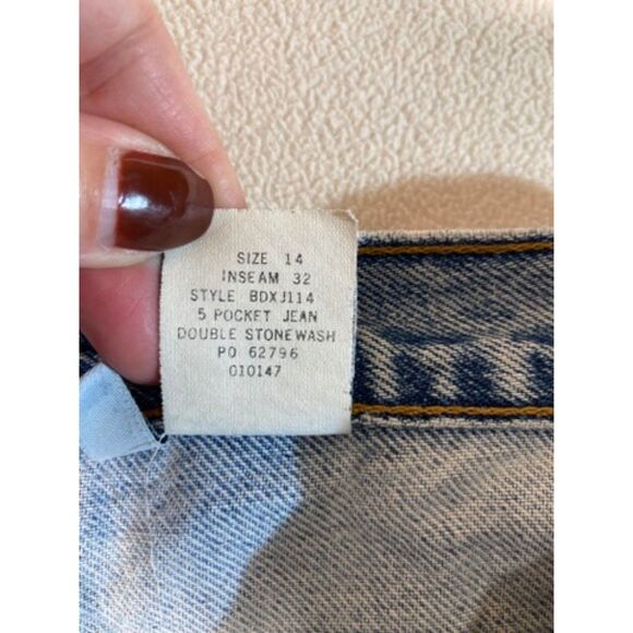 Calvin Klein Jeans Sz 14 Double Stone Wash Vintage 90's Y2K Tapered Leg USA Made - Picture 7 of 16